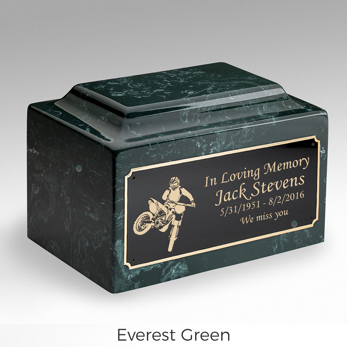 Adult Legacy Dirt Bike Cultured Marble Urns by MacKenzie