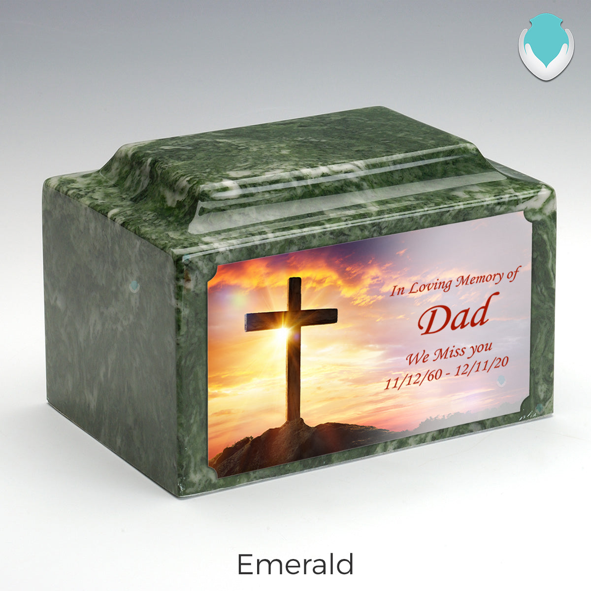 Adult Legacy Custom Printed Cross Cultured Marble Urns by MacKenzie
