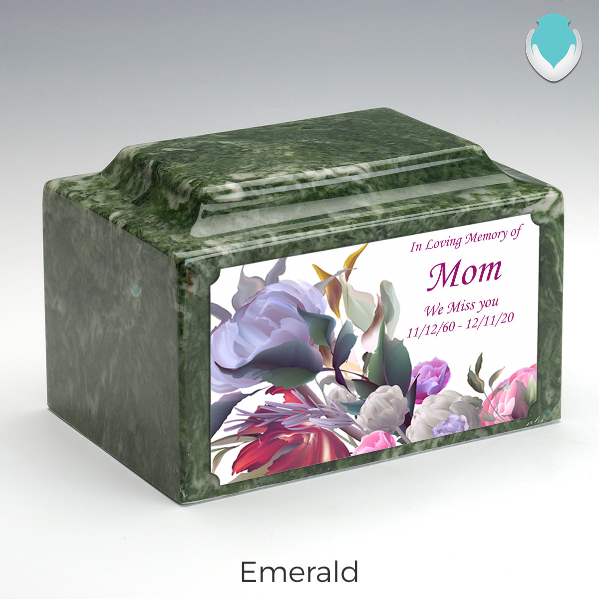 Adult Legacy Custom Printed Modern Flowers Cultured Marble Urns by MacKenzie