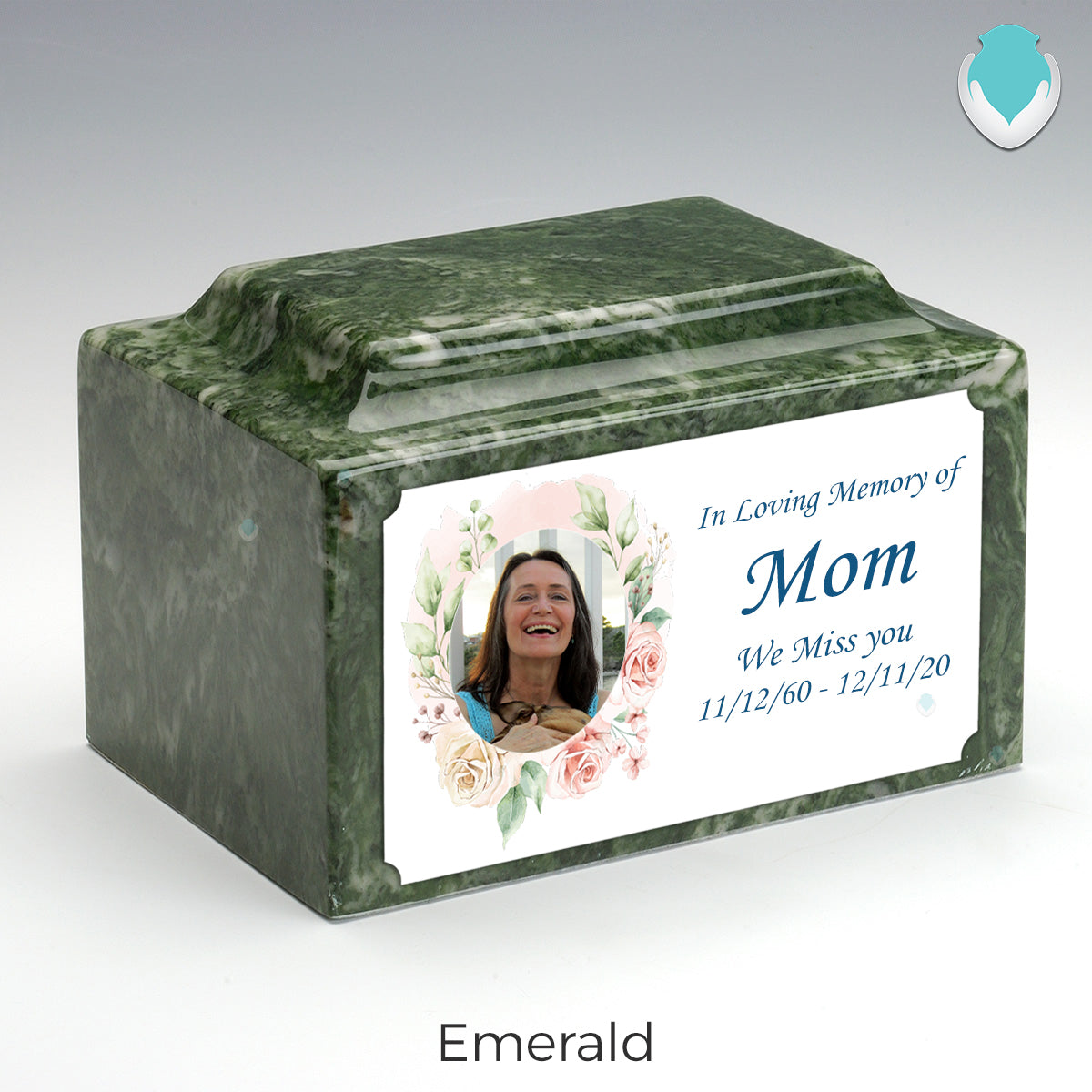 Adult Legacy Custom Printed Flower Photo Frame Cultured Marble Urns by MacKenzie