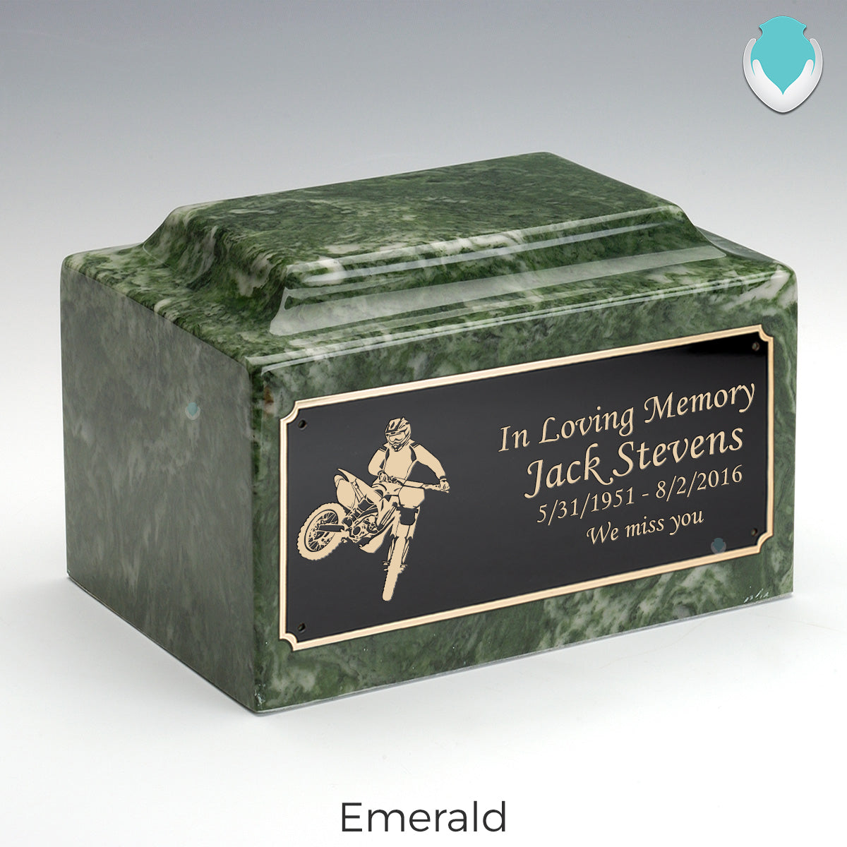 Adult Legacy Dirt Bike Cultured Marble Urns by MacKenzie