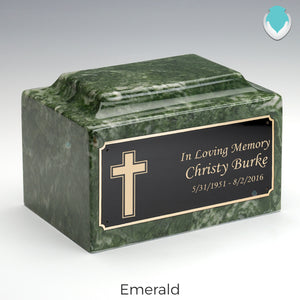 Adult Legacy Simple Cross Cultured Marble Urns by MacKenzie
