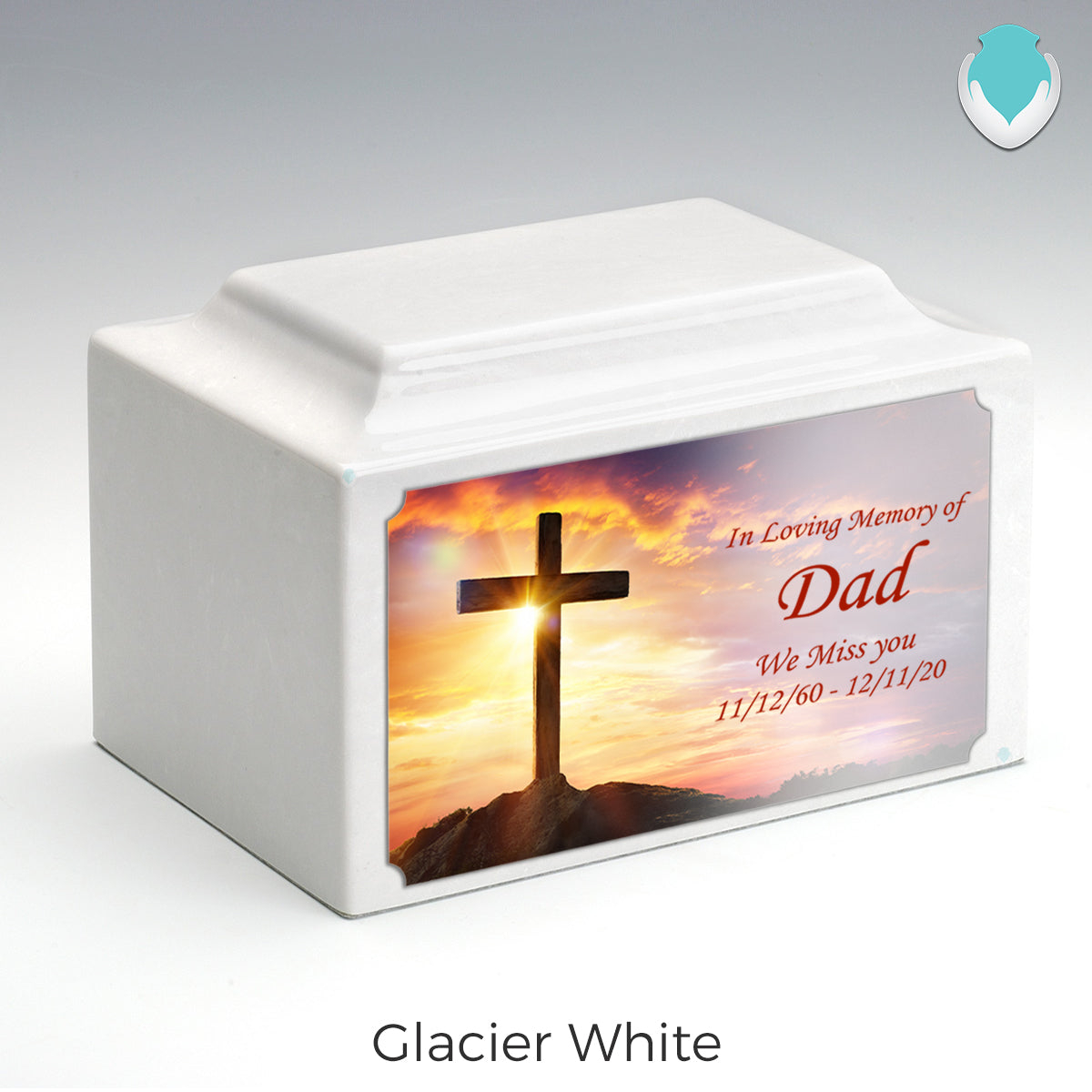 Adult Legacy Custom Printed Cross Cultured Marble Urns by MacKenzie