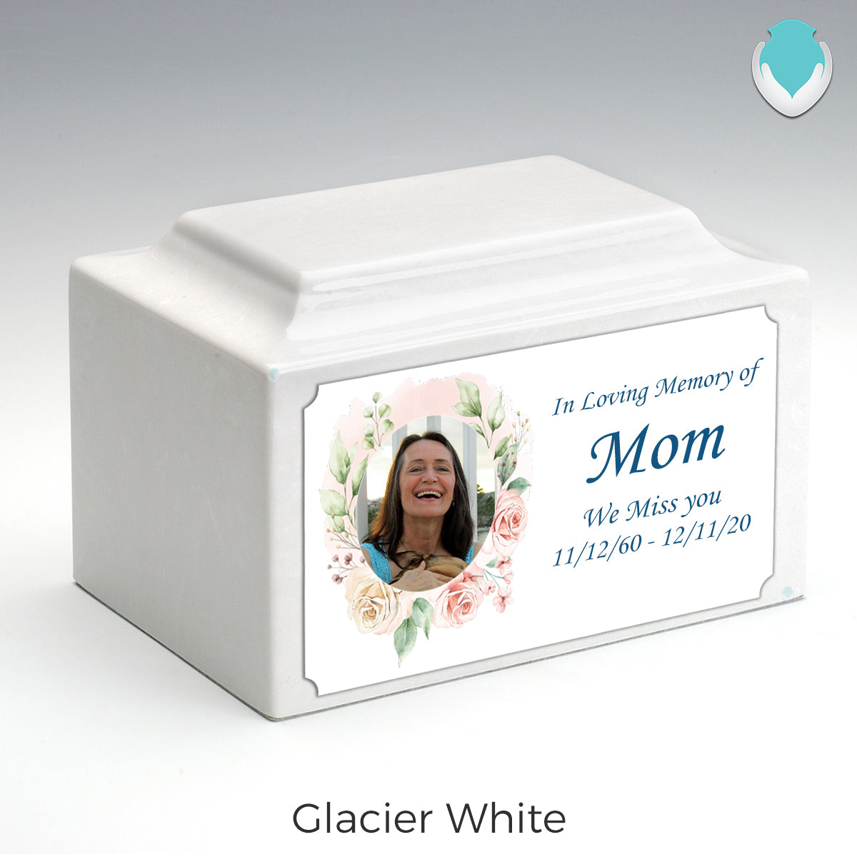 Adult Legacy Custom Printed Flower Photo Frame Cultured Marble Urns by MacKenzie