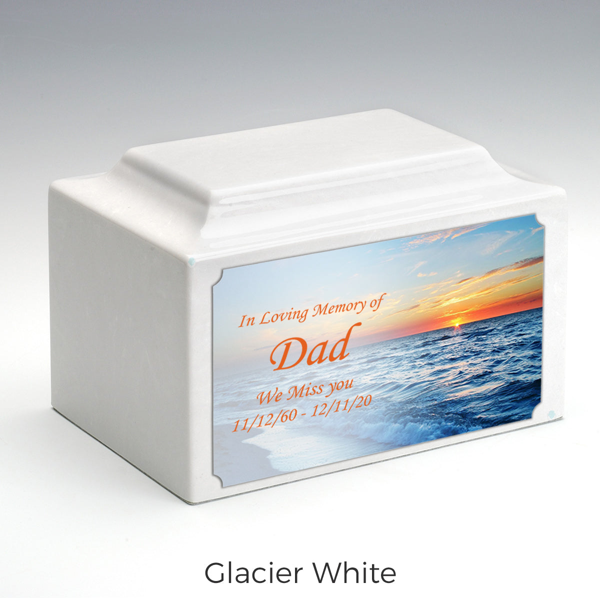 Adult Legacy Custom Printed Ocean Sunset Cultured Marble Urns by MacKenzie