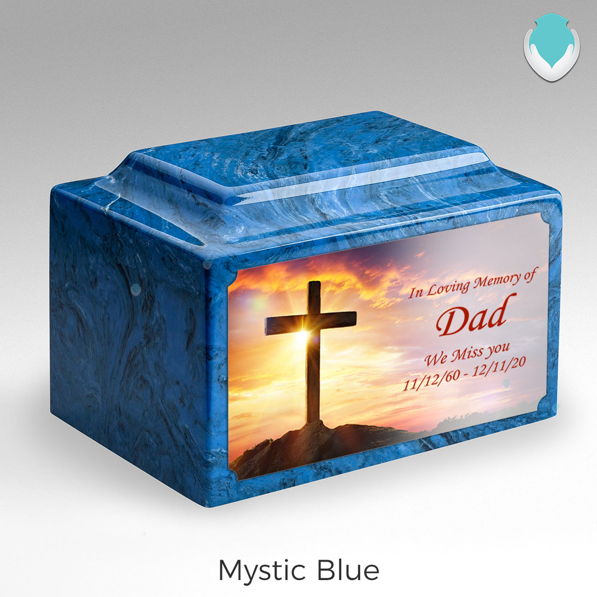 Adult Legacy Custom Printed Cross Cultured Marble Urns by MacKenzie