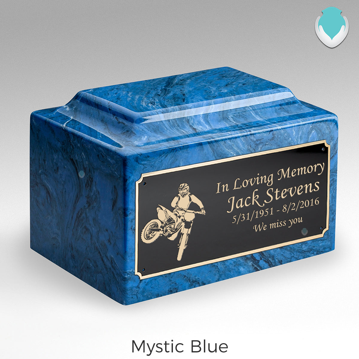 Adult Legacy Dirt Bike Cultured Marble Urns by MacKenzie