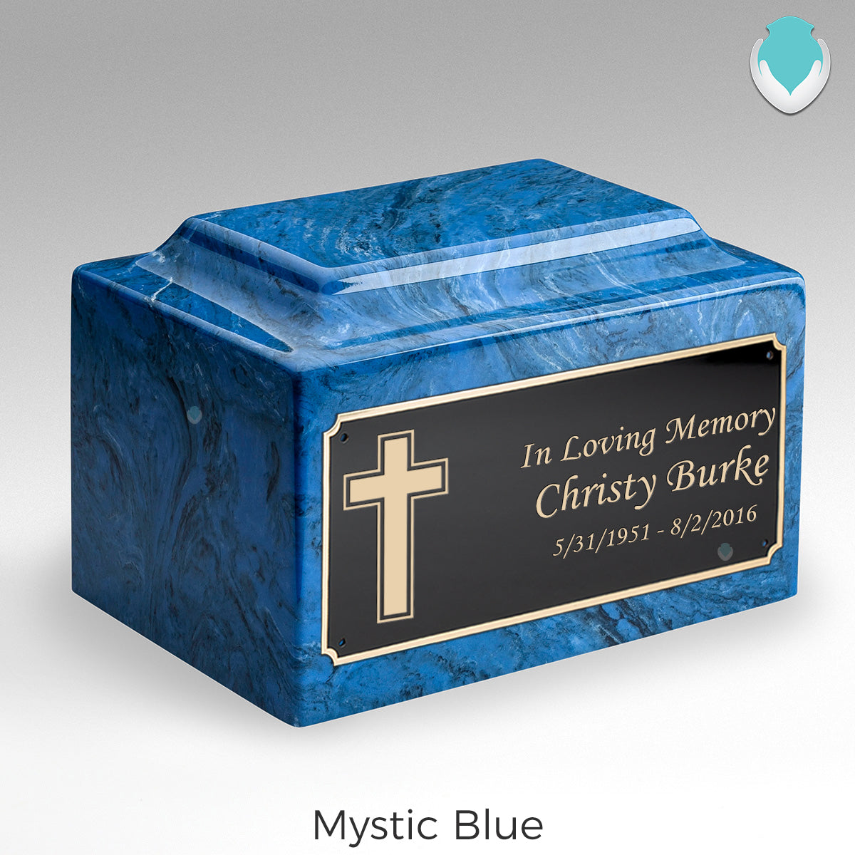 Adult Legacy Simple Cross Cultured Marble Urns by MacKenzie