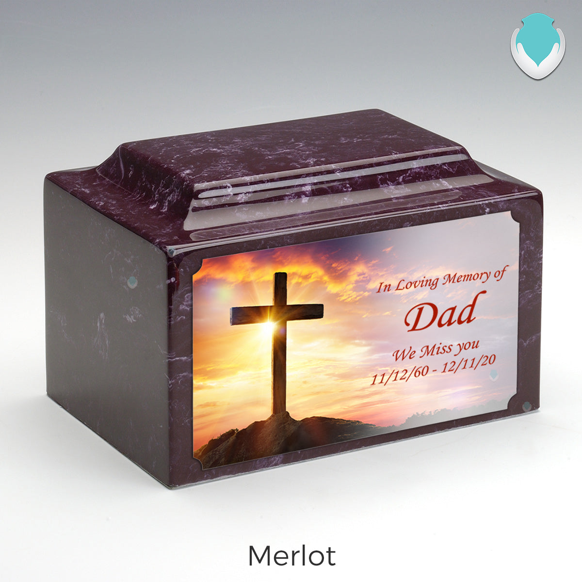 Adult Legacy Custom Printed Cross Cultured Marble Urns by MacKenzie