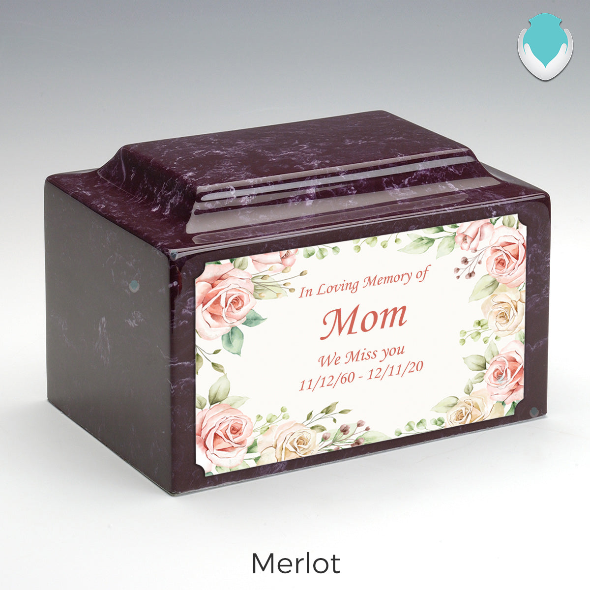 Adult Legacy Custom Printed Flower Frame Cultured Marble Urns by MacKenzie