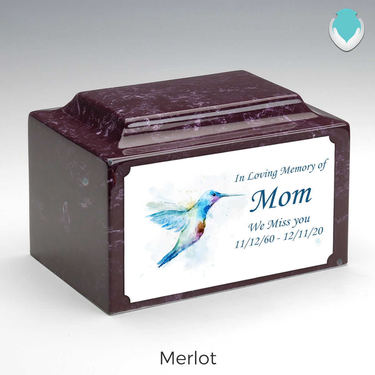 Adult Legacy Custom Printed Hummingbird Cultured Marble Urns by MacKenzie