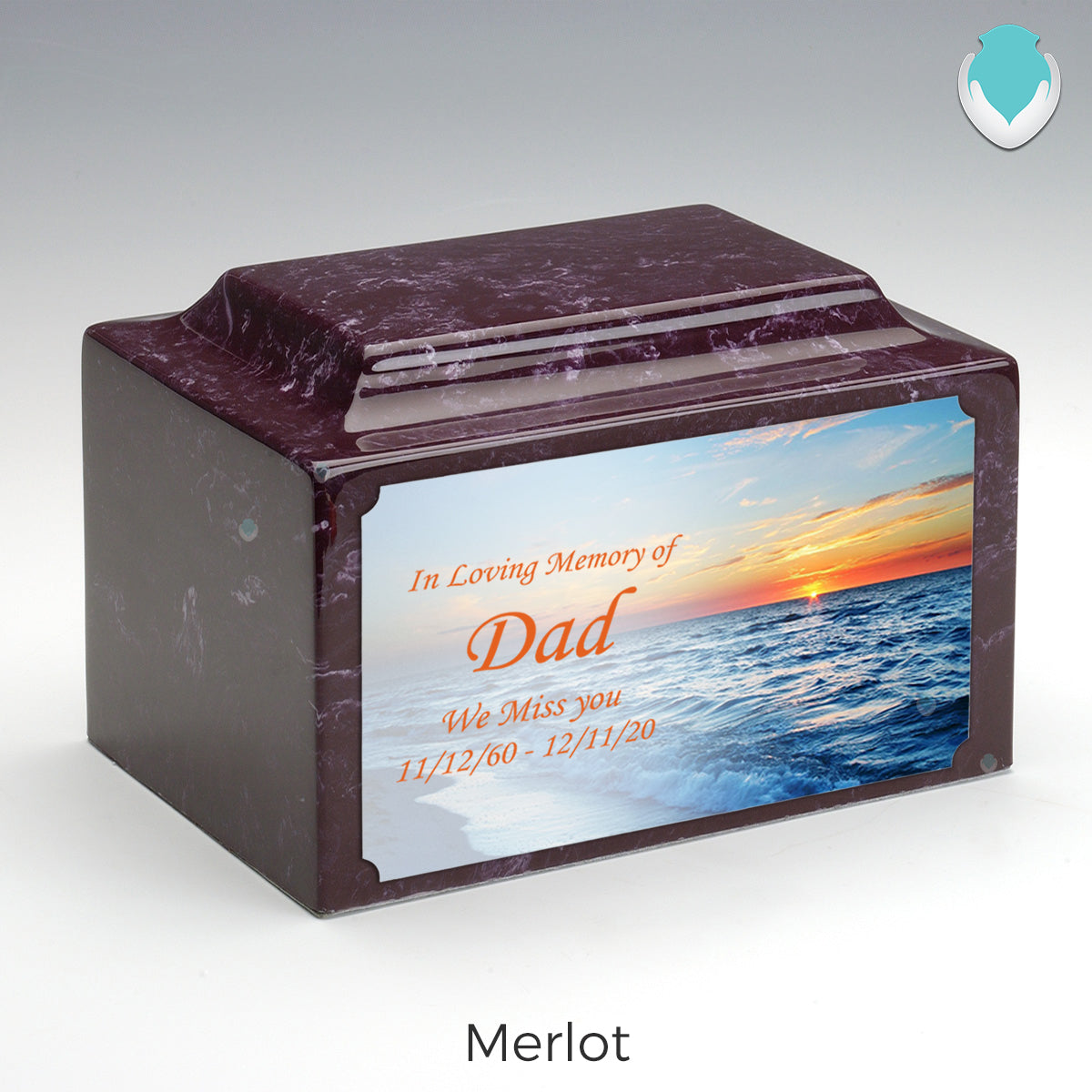 Adult Legacy Custom Printed Ocean Sunset Cultured Marble Urns by MacKenzie