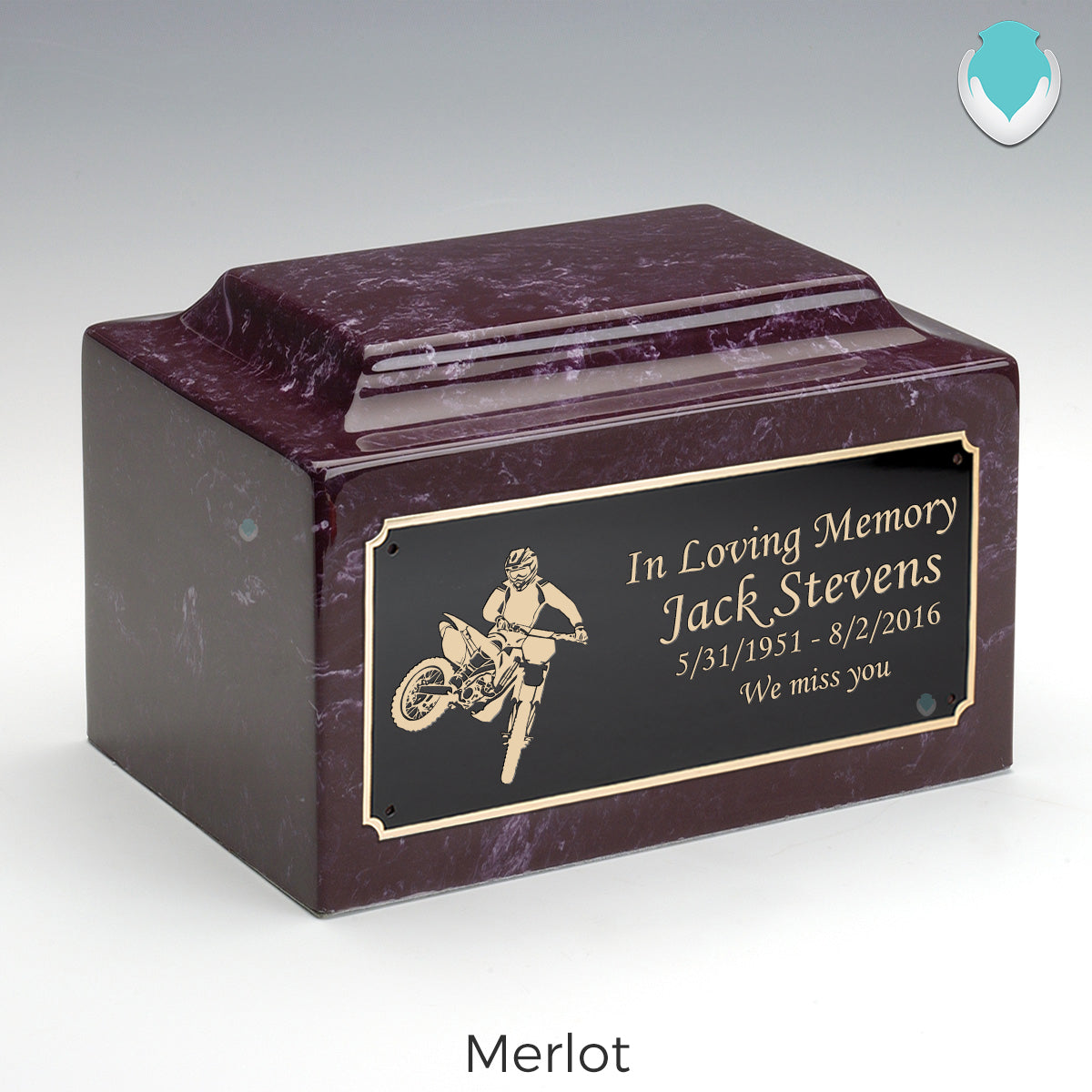 Adult Legacy Dirt Bike Cultured Marble Urns by MacKenzie