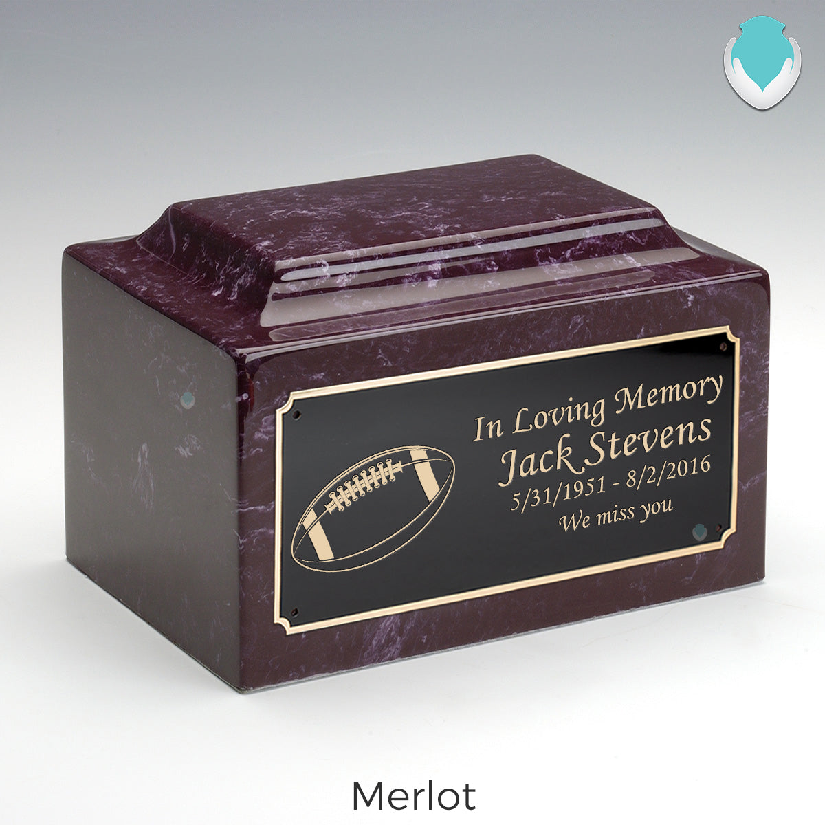 Adult Legacy Football Cultured Marble Urns by MacKenzie