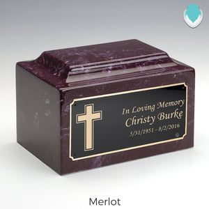 Adult Legacy Simple Cross Cultured Marble Urns by MacKenzie