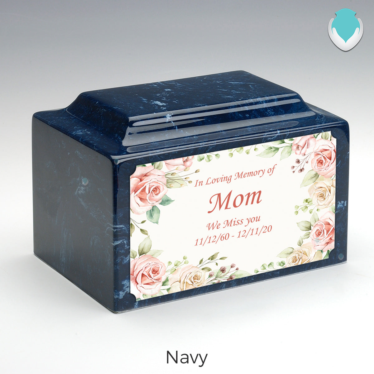 Adult Legacy Custom Printed Flower Frame Cultured Marble Urns by MacKenzie