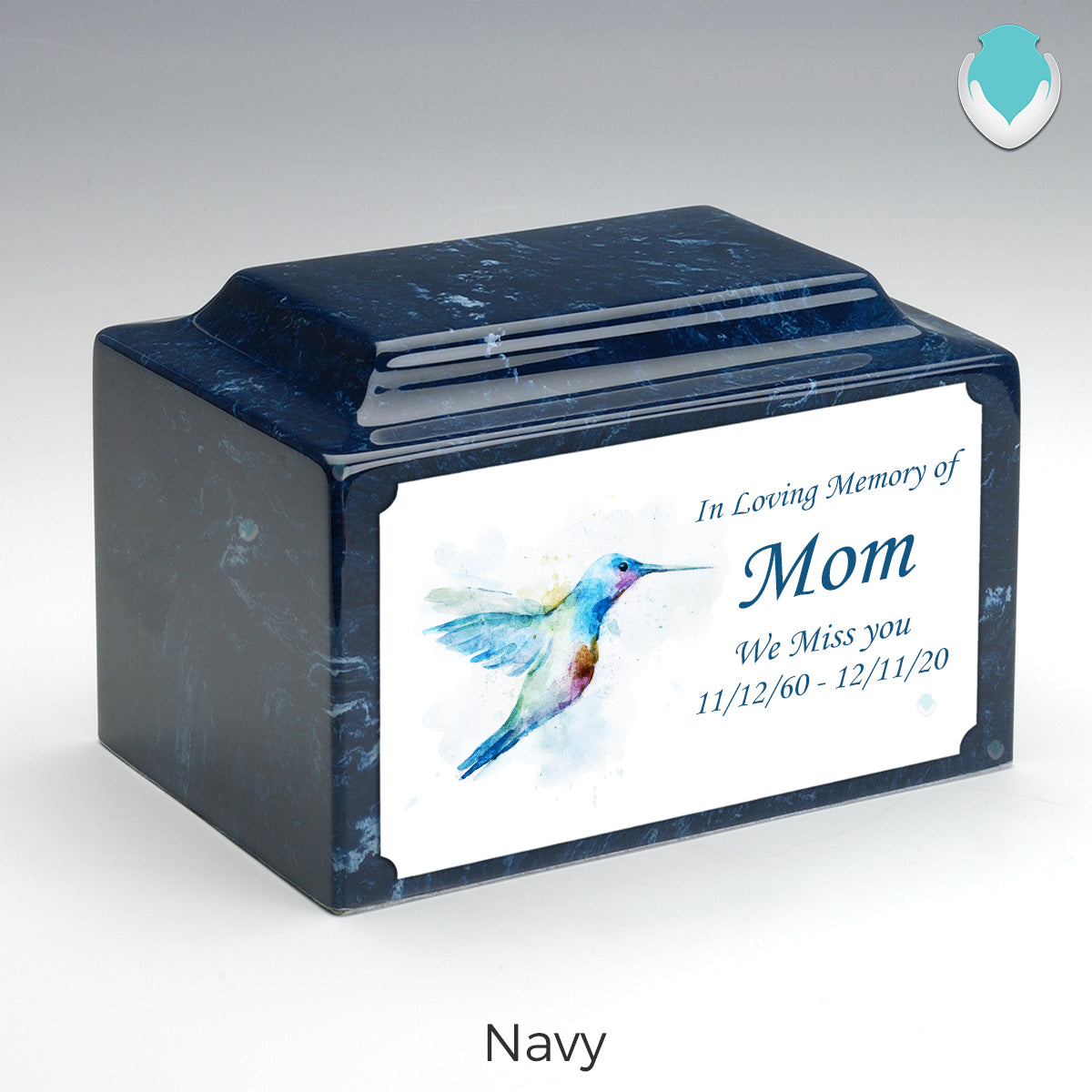 Adult Legacy Custom Printed Hummingbird Cultured Marble Urns by MacKenzie