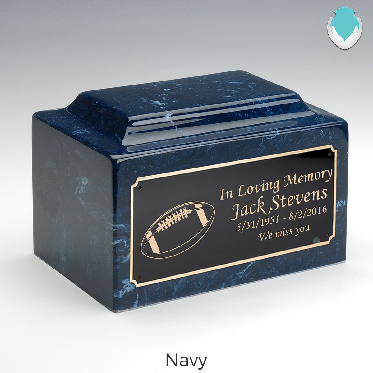 Adult Legacy Football Cultured Marble Urns by MacKenzie