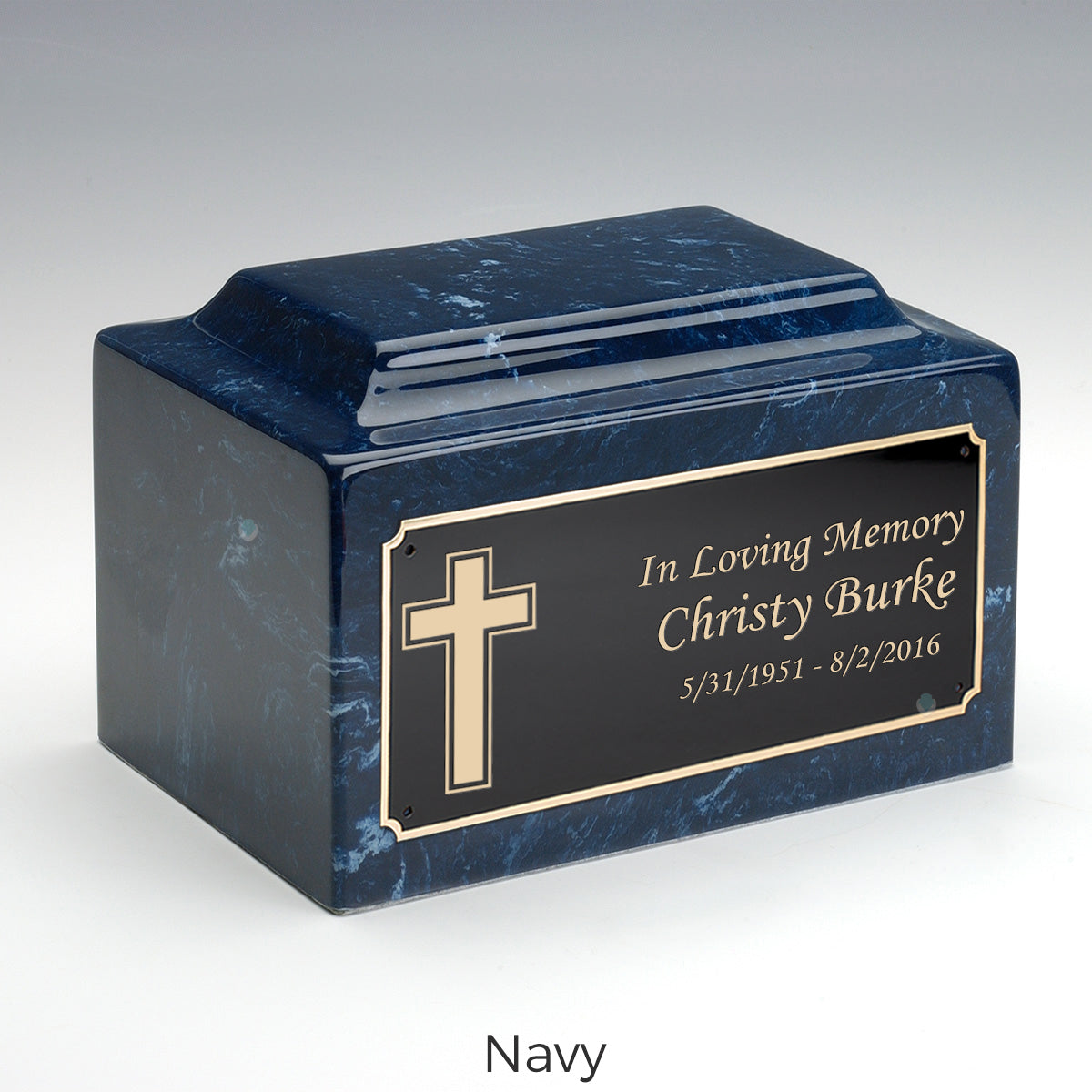 Adult Legacy Simple Cross Cultured Marble Urns by MacKenzie