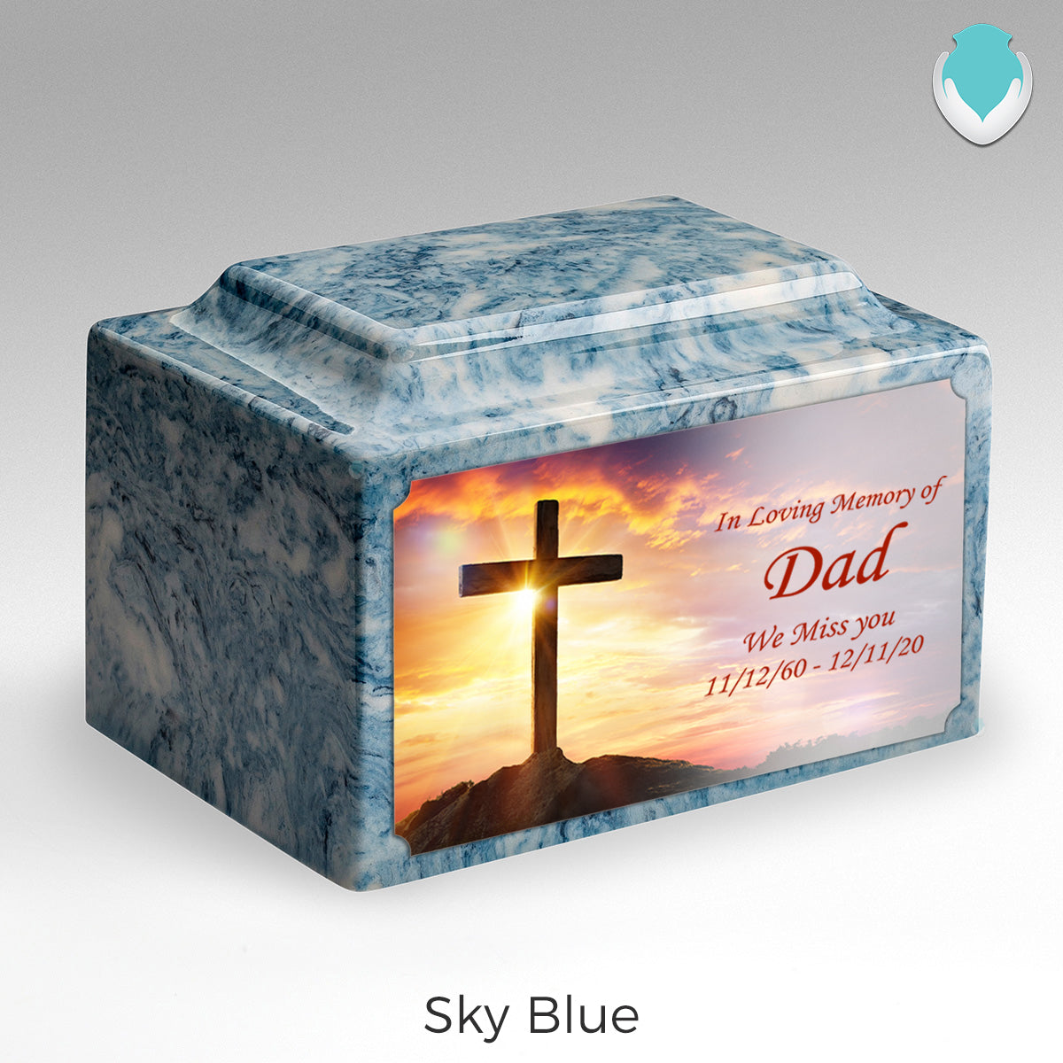 Adult Legacy Custom Printed Cross Cultured Marble Urns by MacKenzie