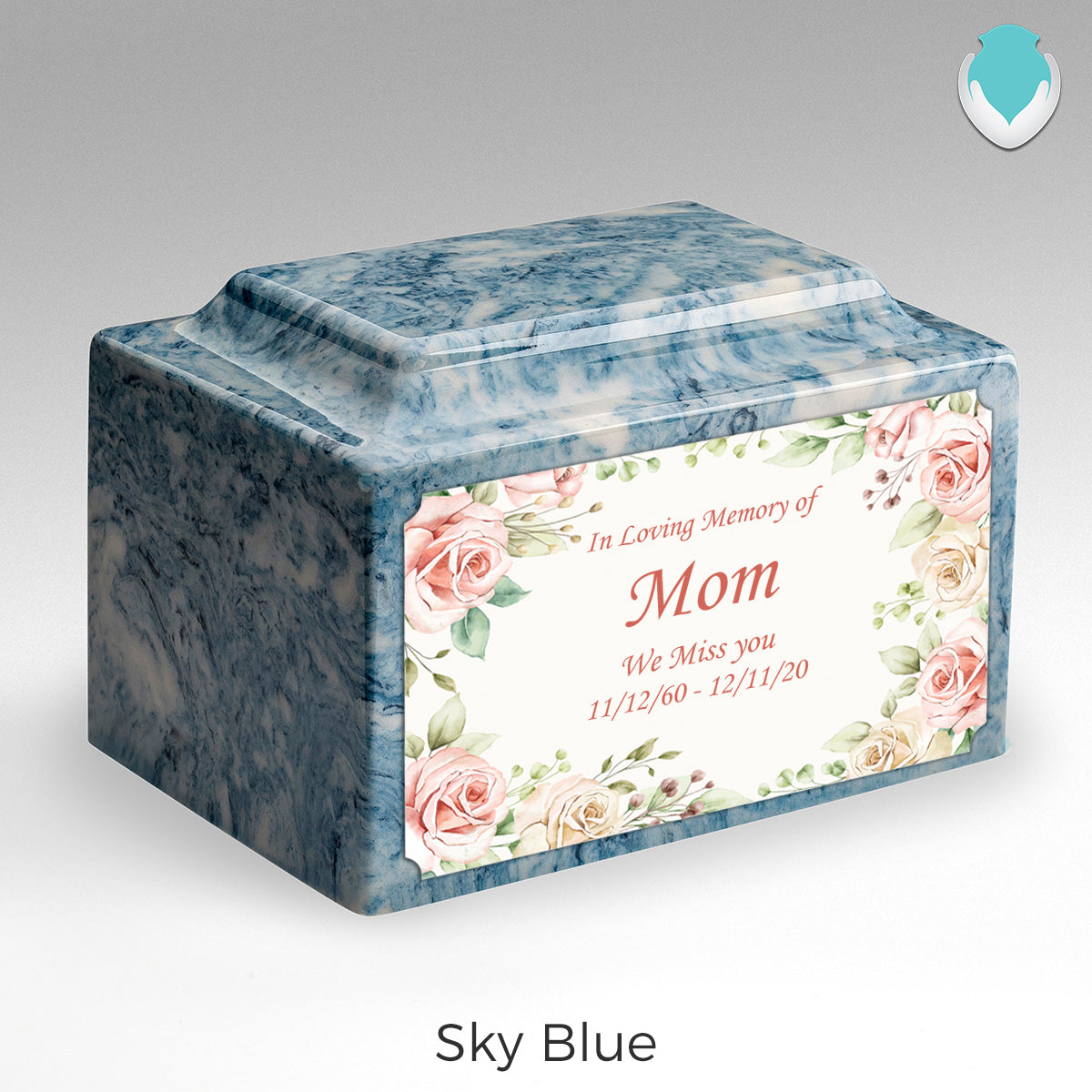 Adult Legacy Custom Printed Flower Frame Cultured Marble Urns by MacKenzie