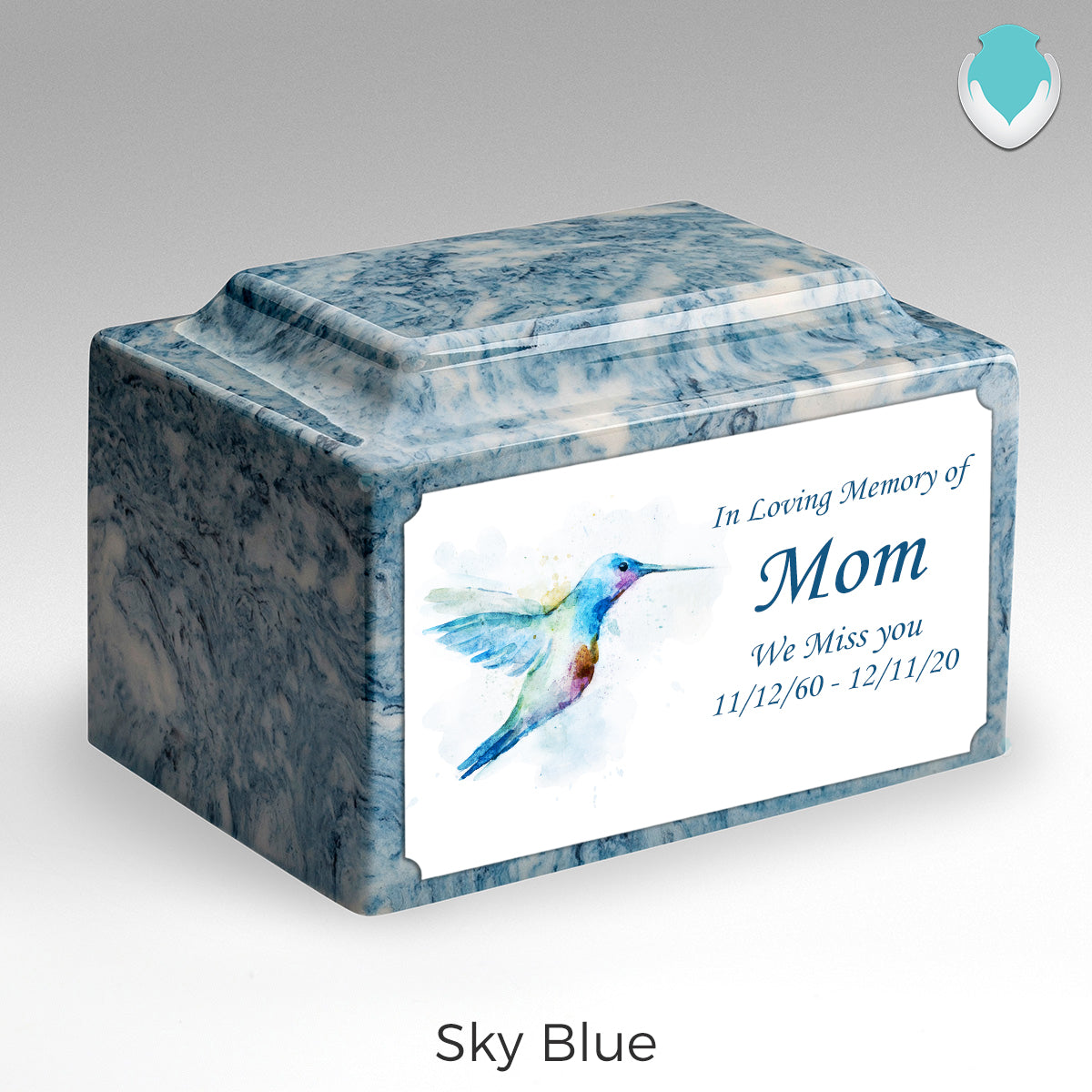 Adult Legacy Custom Printed Hummingbird Cultured Marble Urns by MacKenzie