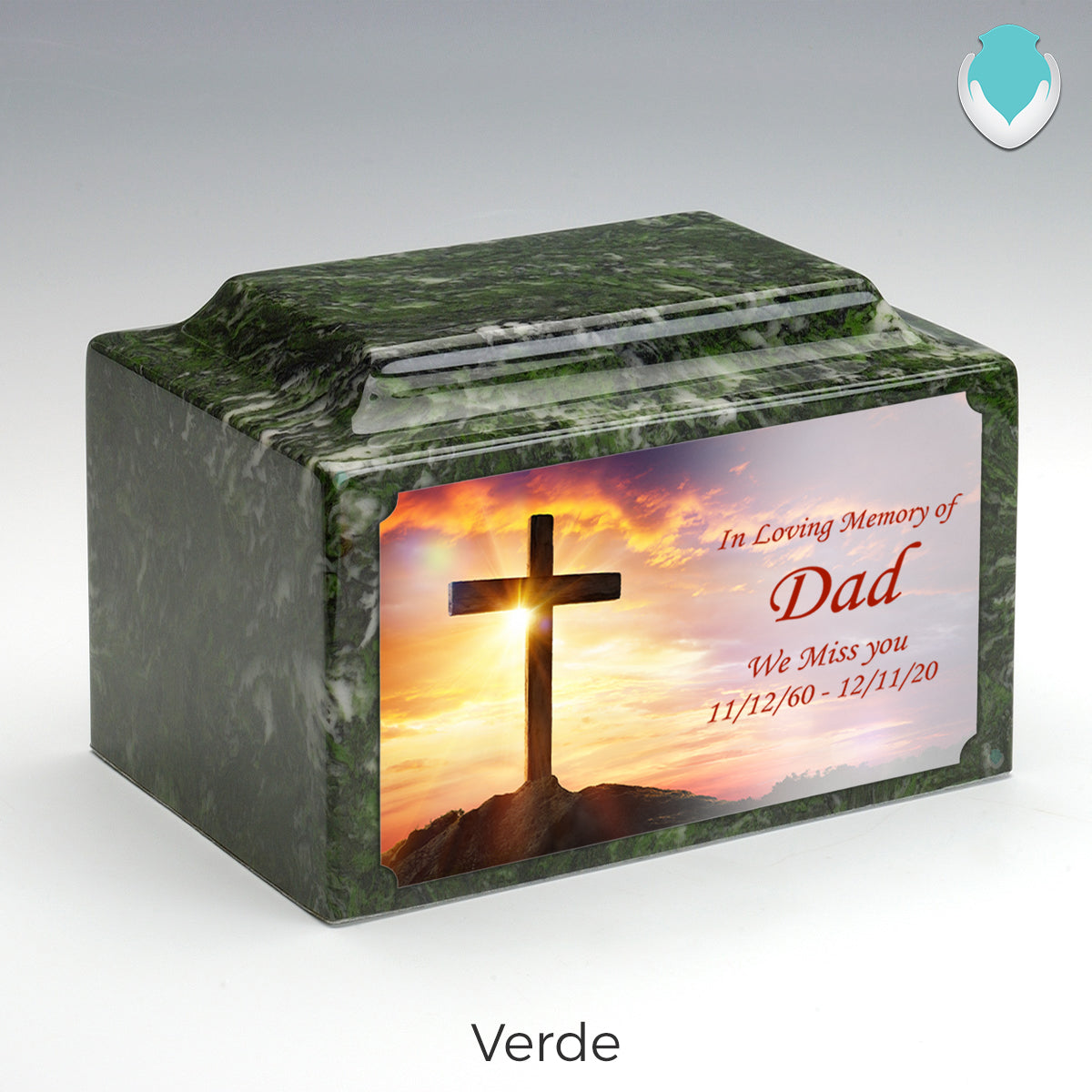 Adult Legacy Custom Printed Cross Cultured Marble Urns by MacKenzie
