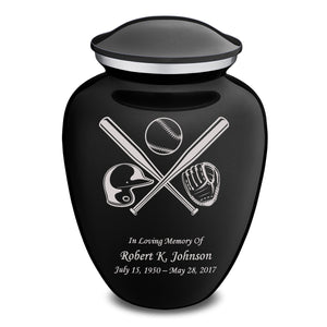 Adult Embrace Black Baseball Cremation Urn