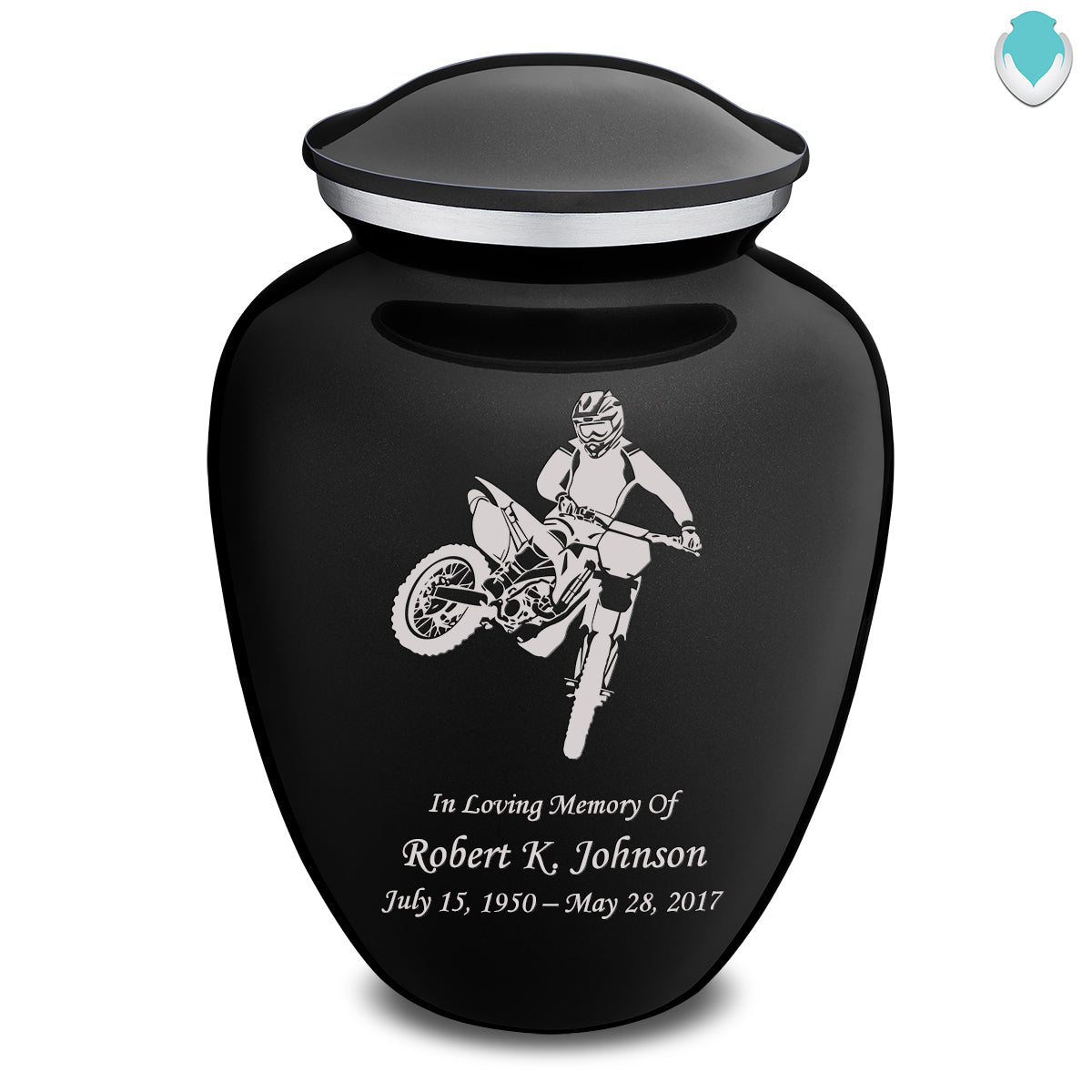 Adult Embrace Black Dirt Bike Cremation Urn