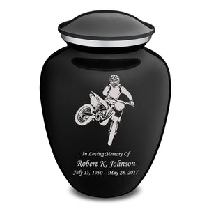 Adult Embrace Black Dirt Bike Cremation Urn