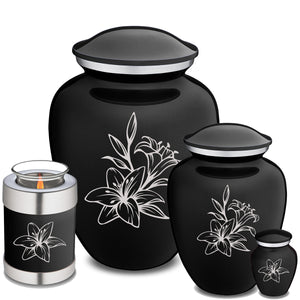 Adult Embrace Black Lily Cremation Urn