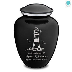 Adult Embrace Black Lighthouse Cremation Urn
