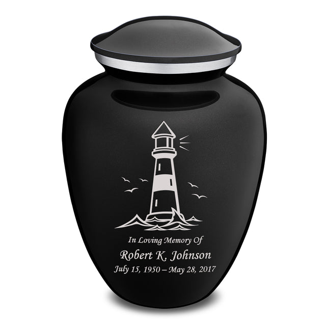 Adult Embrace Black Lighthouse Cremation Urn
