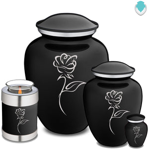 Candle Holder Embrace Black Rose Cremation Urn