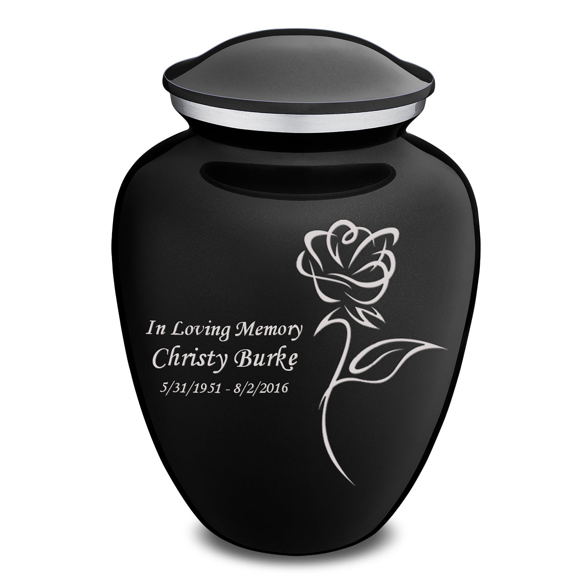 Adult Embrace Black Rose Cremation Urn