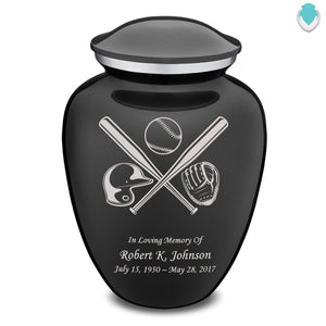 Adult Embrace Charcoal Baseball Cremation Urn