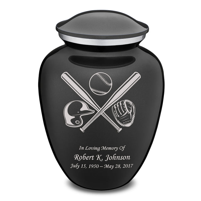 Adult Embrace Charcoal Baseball Cremation Urn