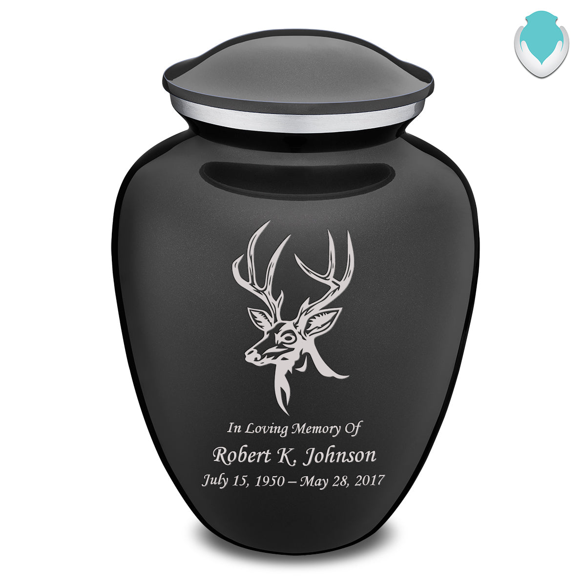 Adult Embrace Charcoal Grey Deer Cremation Urn