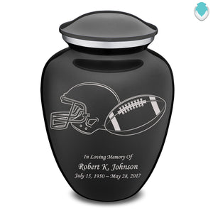 Adult Embrace Charcoal Football Cremation Urn