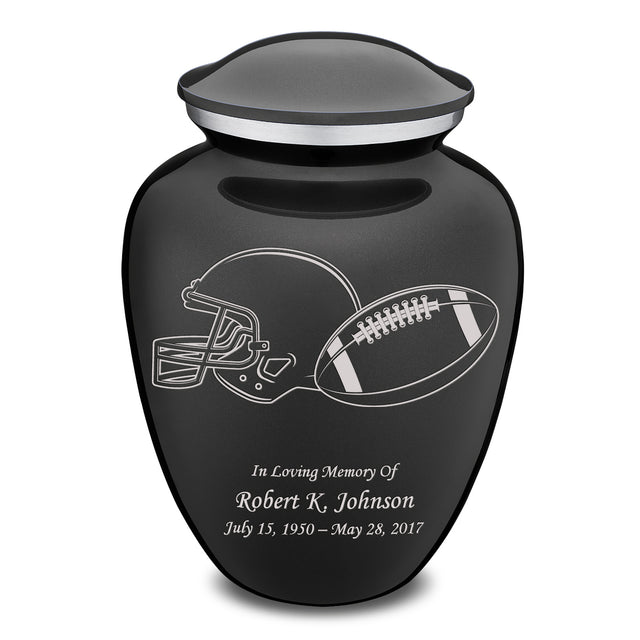Adult Embrace Charcoal Football Cremation Urn