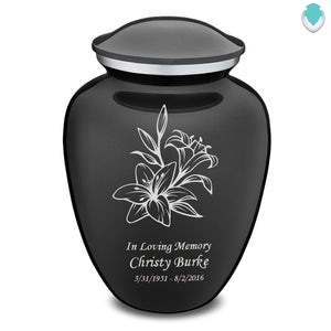 Adult Embrace Charcoal Lily Cremation Urn