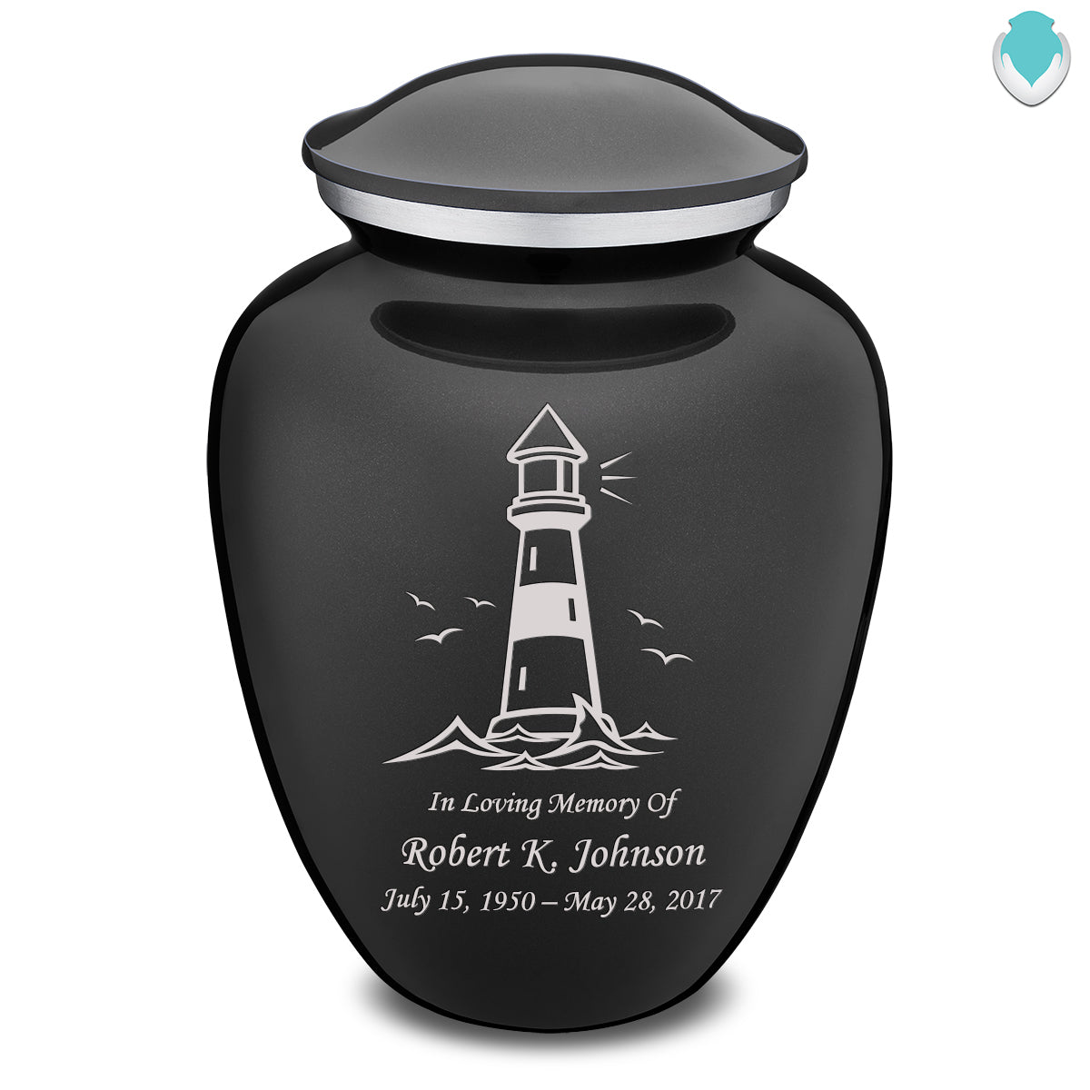 Adult Embrace Charcoal Lighthouse Cremation Urn