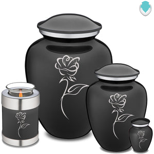 Medium Embrace Charcoal Rose Cremation Urn