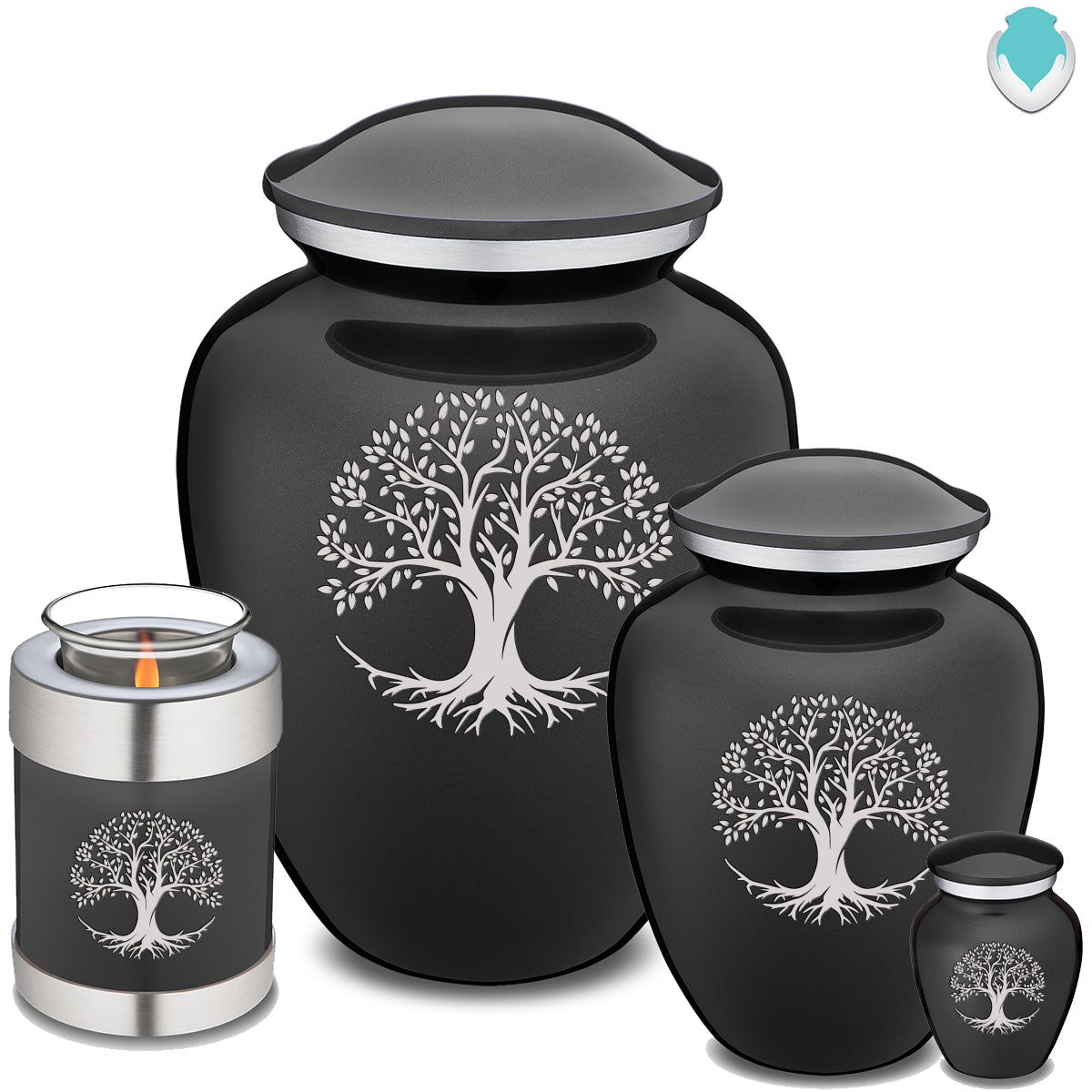 Adult Embrace Charcoal Tree of Life Cremation Urn