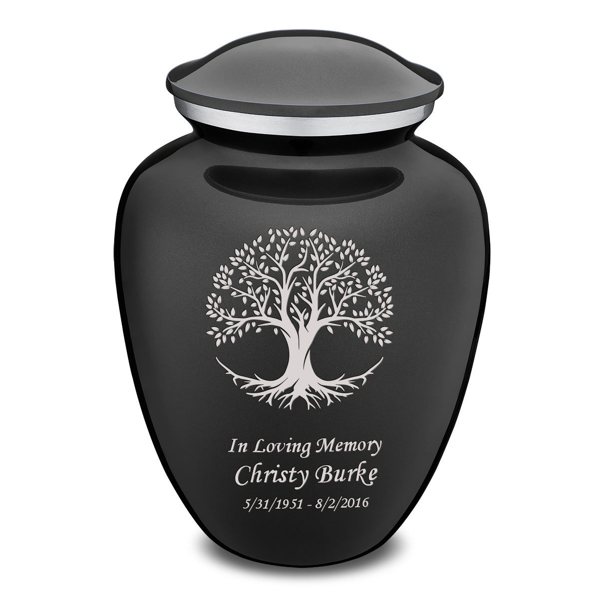 Adult Embrace Charcoal Tree of Life Cremation Urn