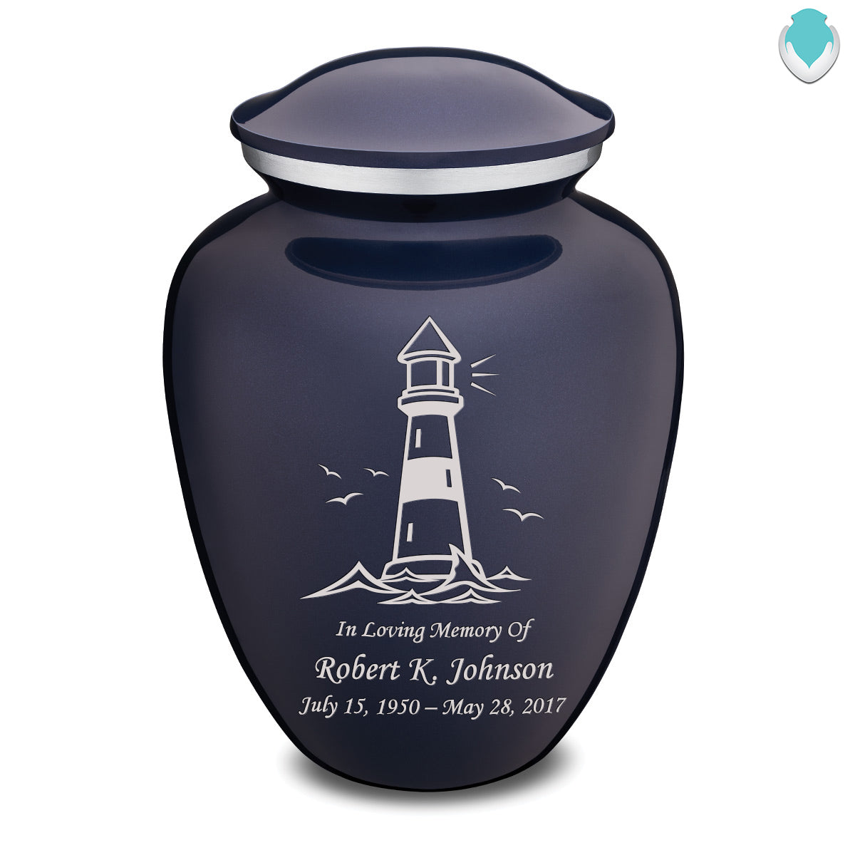 Adult Embrace Cobalt Blue Lighthouse Cremation Urn