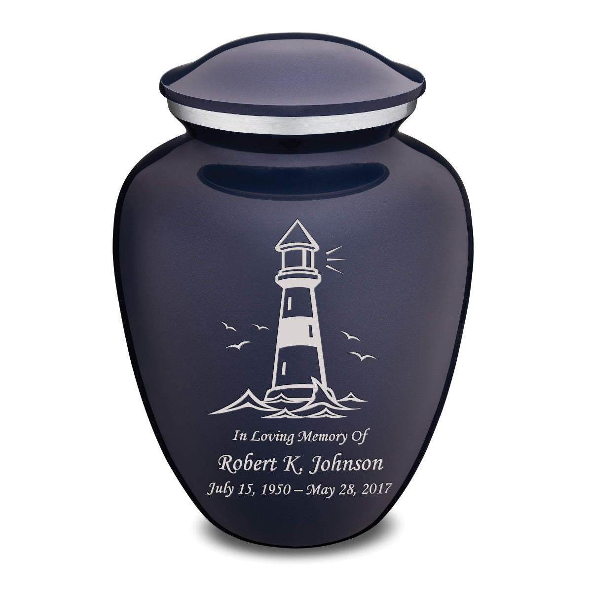 Adult Embrace Cobalt Blue Lighthouse Cremation Urn