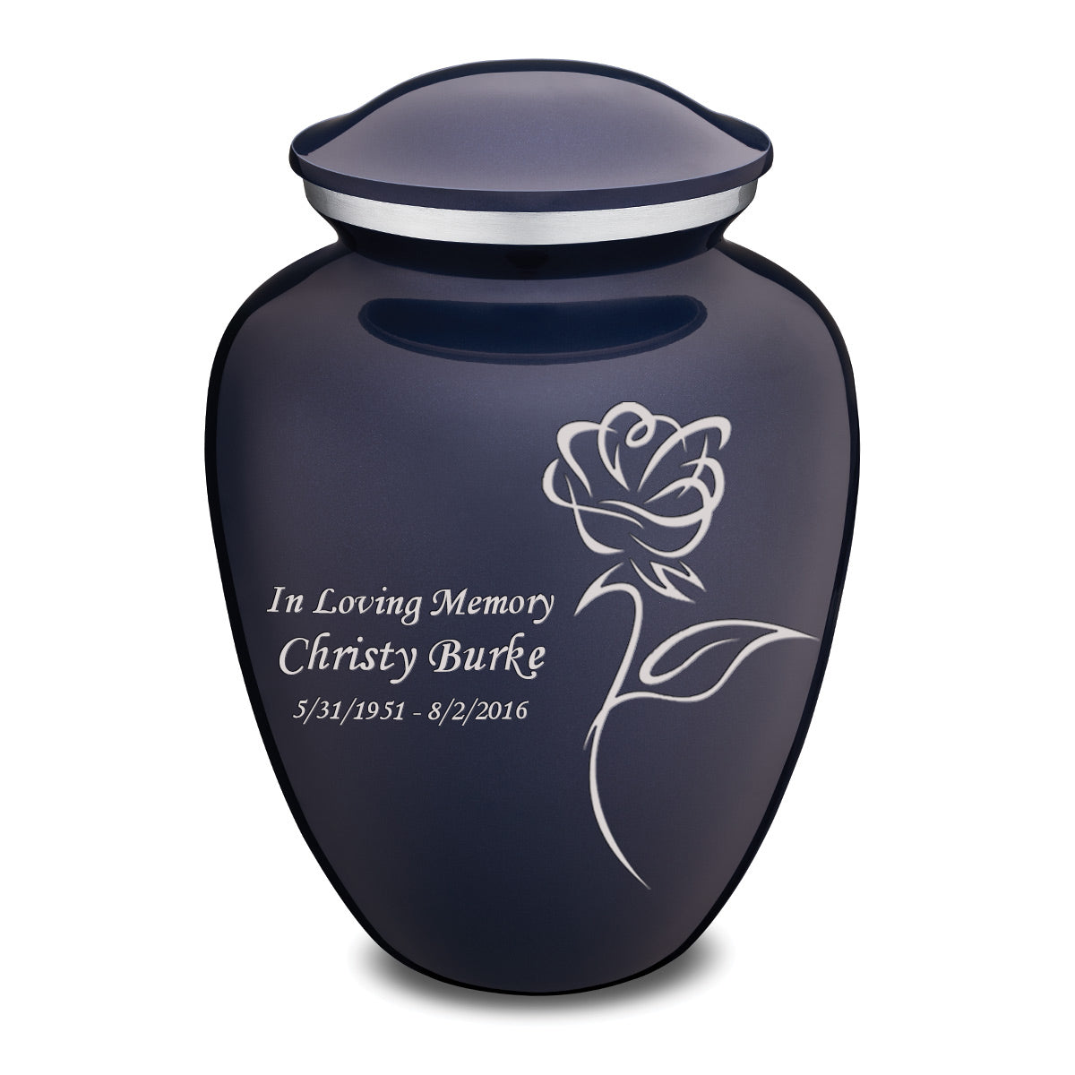 Adult Embrace Cobalt Blue Rose Cremation Urn