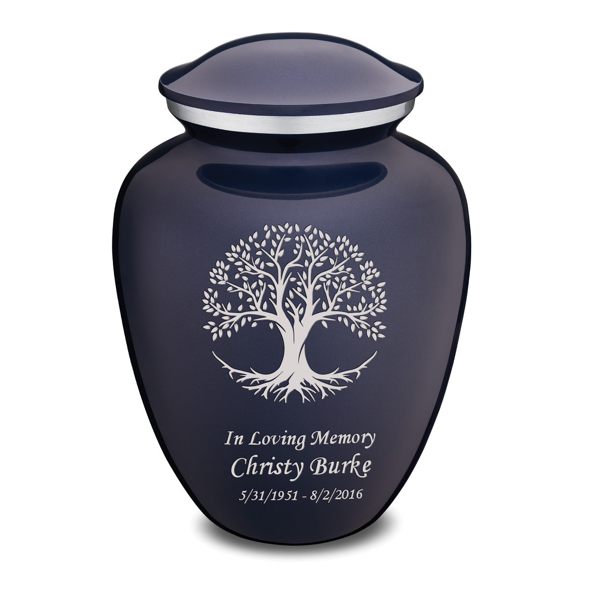 Adult Embrace Cobalt Blue Tree of Life Cremation Urn