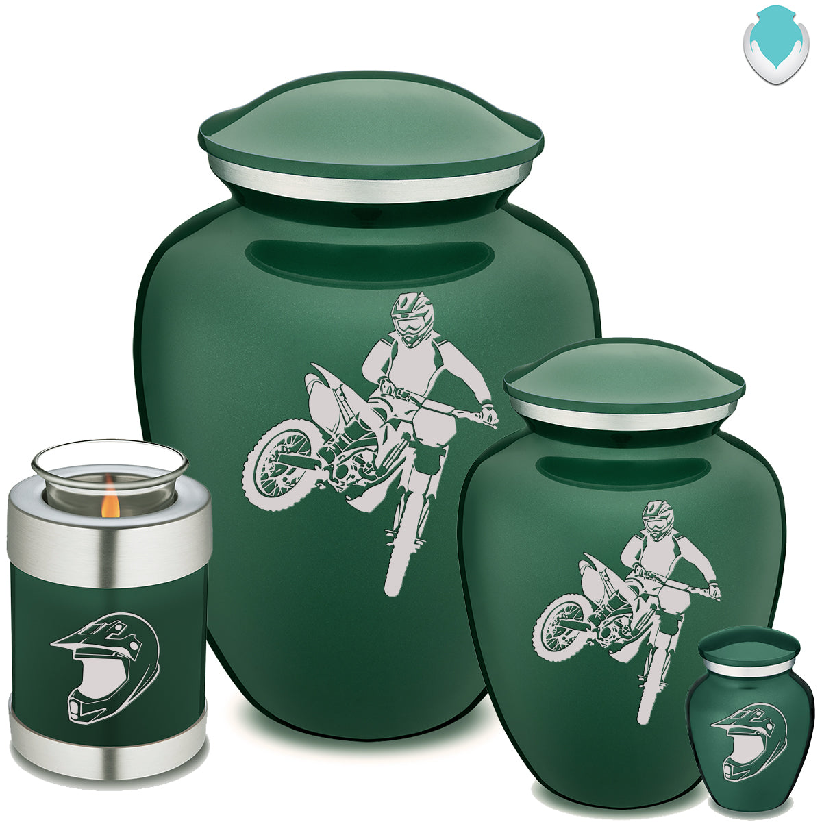 Keepsake Embrace Green Dirt Bike Cremation Urn